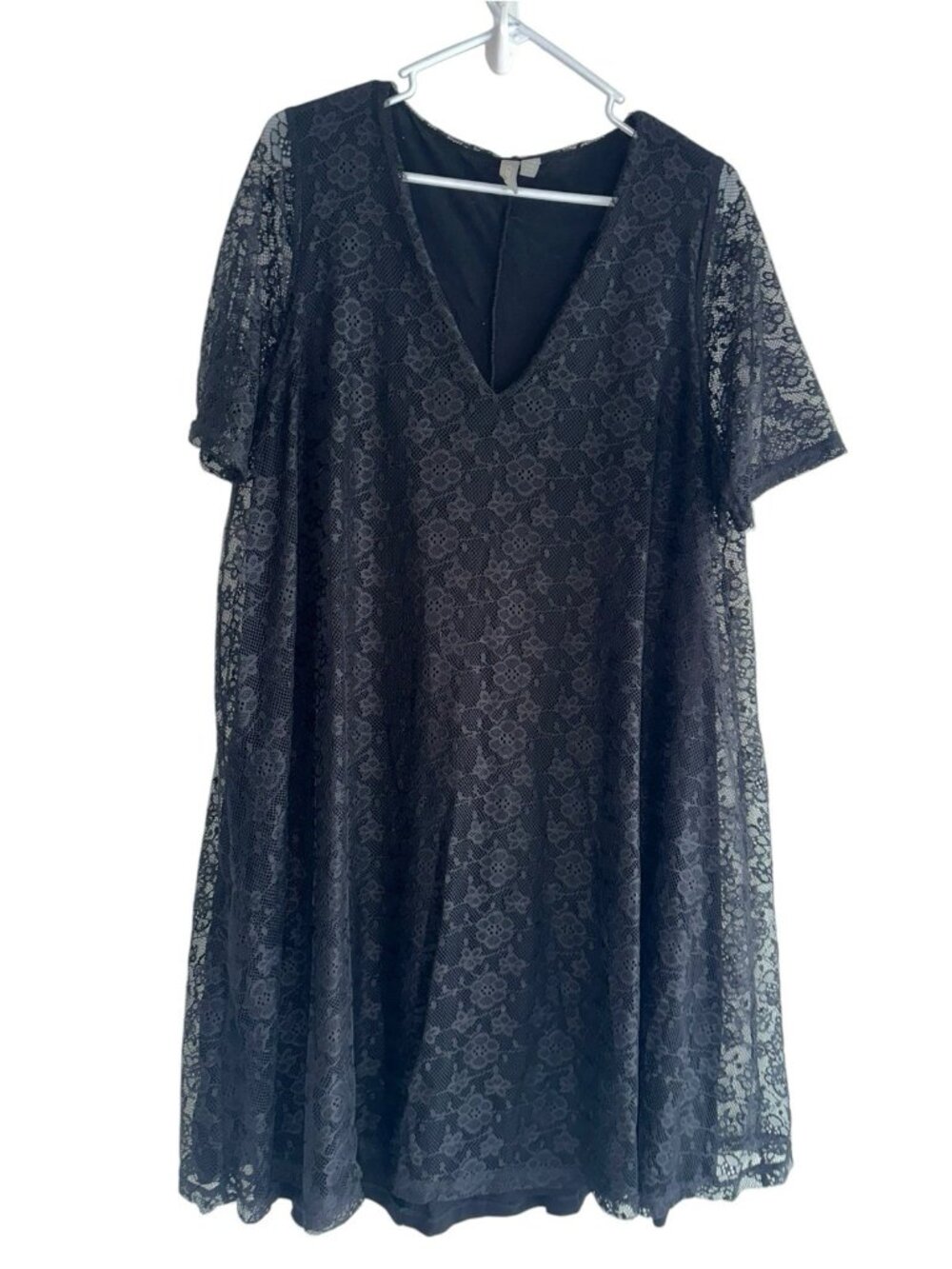 ASOS Women’s Knee Length Black Lace Shift Dress Sz 16 Whimsygoth Witchy Goth